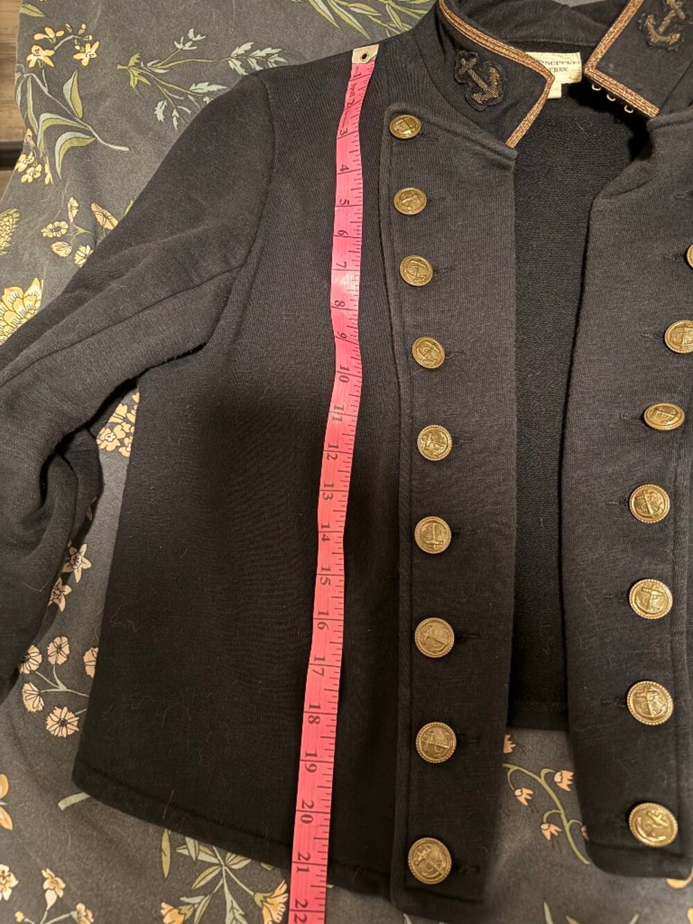 Denim & Supply Ralph Lauren Cropped Military Officer Jacket Dark Navy/Black XL - Picture 6 of 8